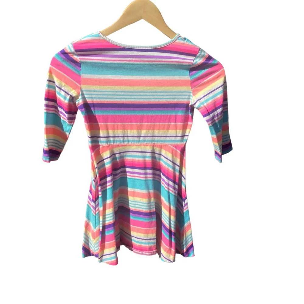 Children's Place Girl's colorful striped long‎ sleeve dress sz M (7-8) - Picture 6 of 6